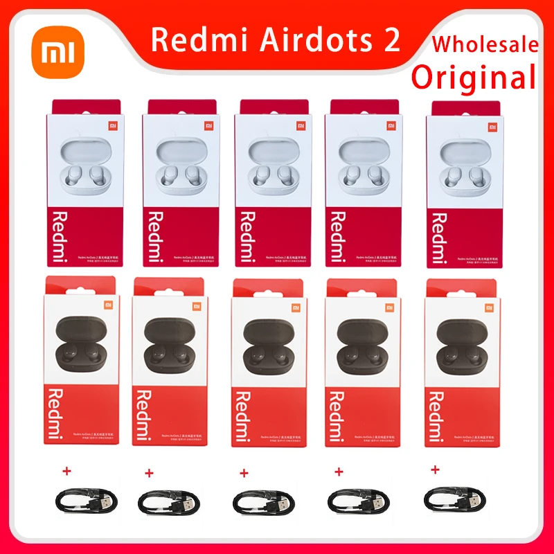 5/10 Pezzi/Lotto Xiaomi Airdots 2 Tws Auricolare Auricolari Bluetooth Wireless Redmi Airdots S Auricolare Auricolari Stereo Bianchi