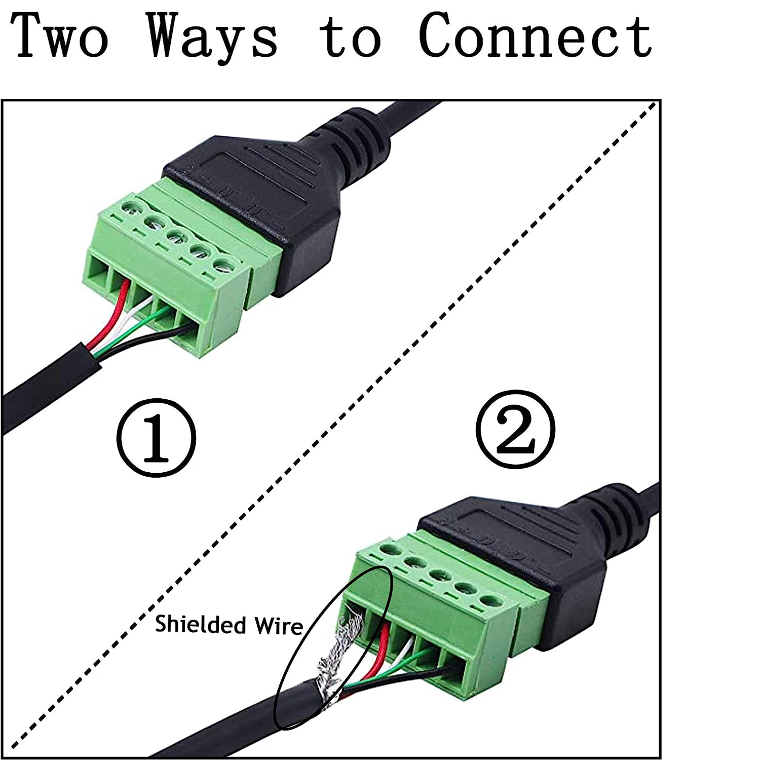 Cavo USB C Senza Saldatura | Maschio A 5 Pin Con Morsetti A Vite - 30cm Per Riparazioni