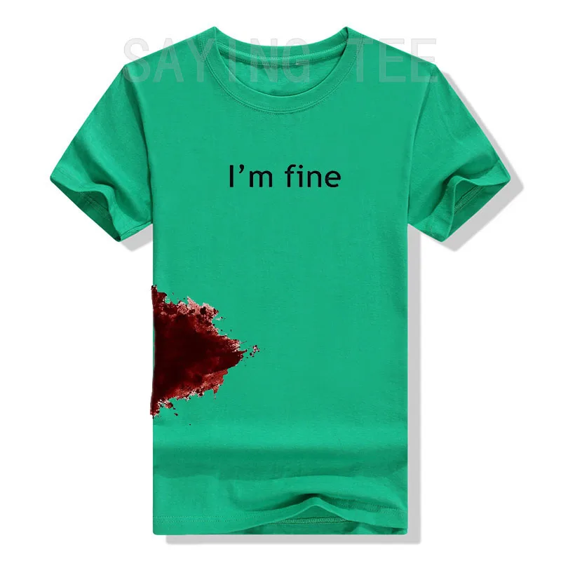 I'm Fine Graphic Novelty Sarcastic Movie Halloween Costume Humor Scary Funny T Shirt Gifts for Women Men Clothing Graphic Tee 2