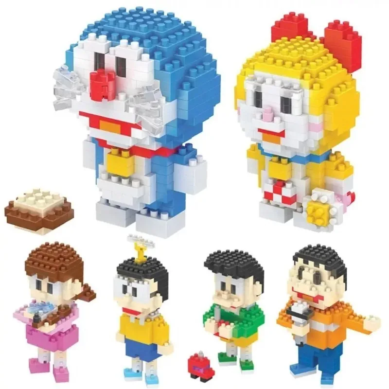 

Миниатюрные строительные блоки Doraemon из мультфильма, коллекционная аниме головоломка, игрушки, модель для детей, девочка, мальчик, день рождения, Рождественский подарок 7000