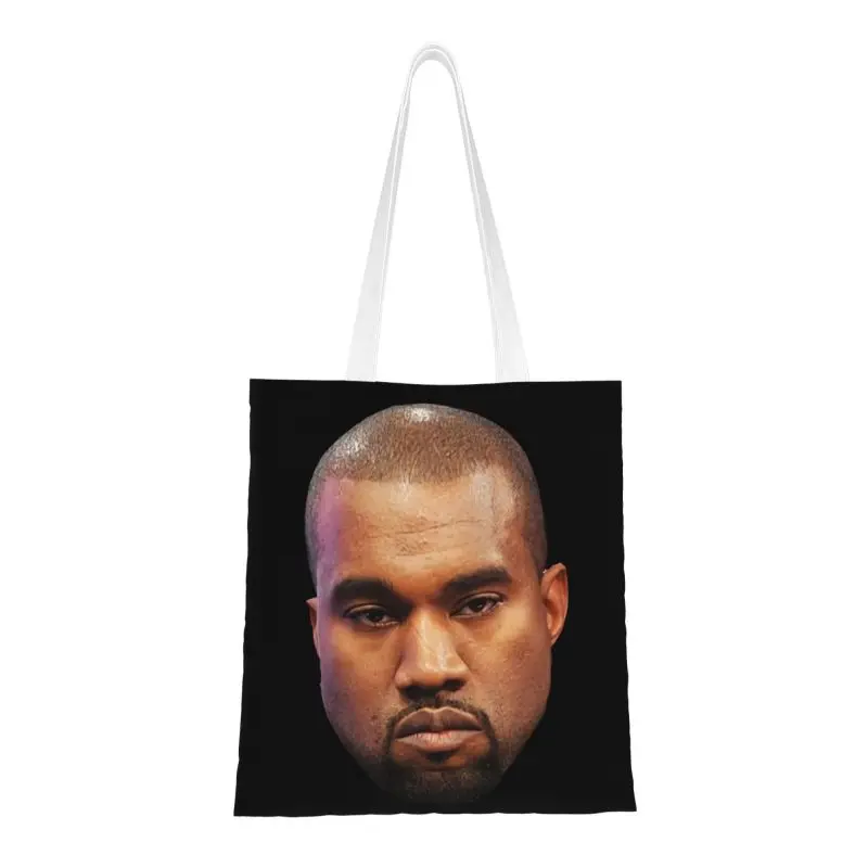 Funny Kanye West Meme Groceries Tote Shopping Bag Women Rapper Music  Producer Canvas Shoulder Shopper Bags