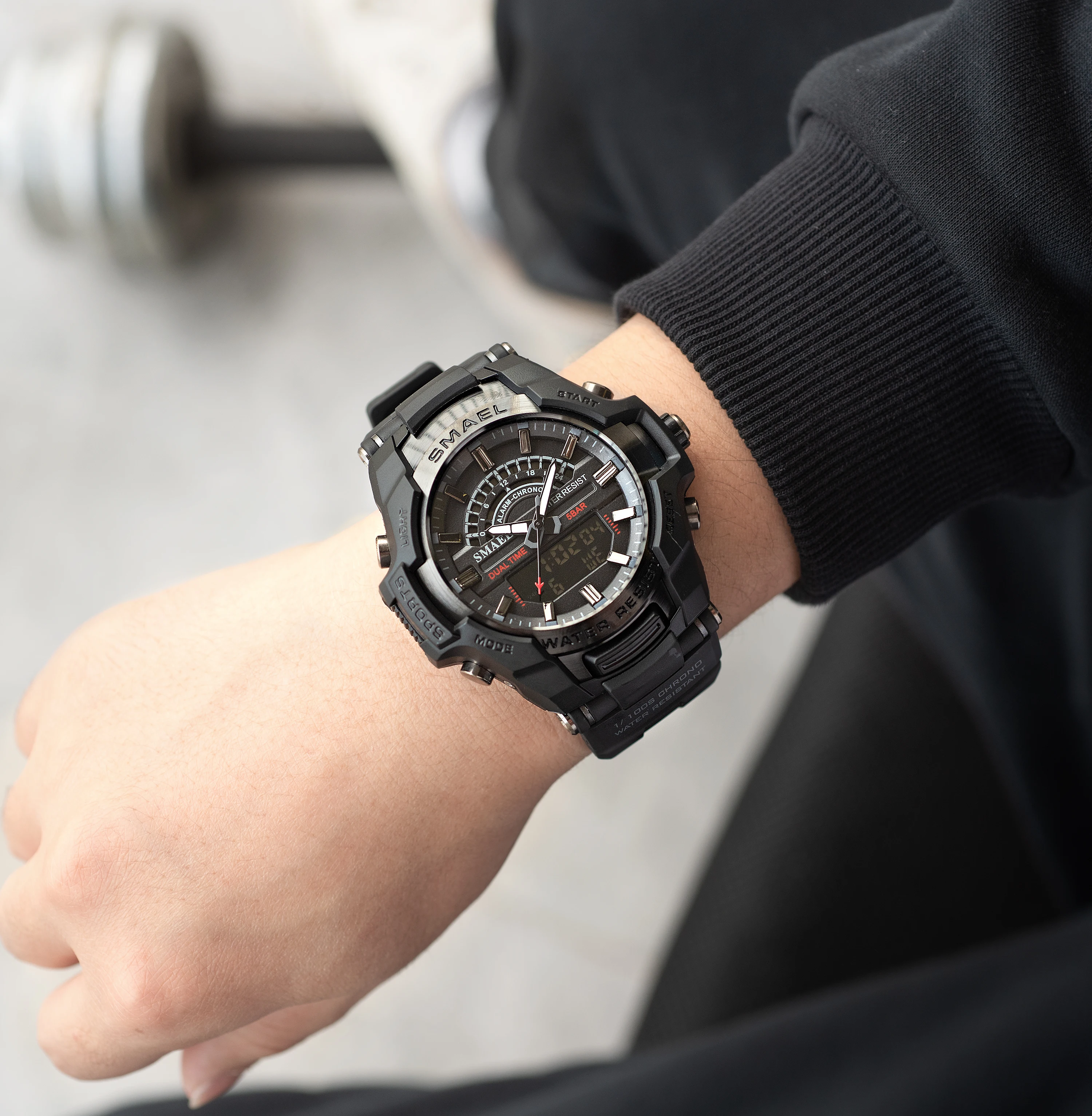 New Men's Military Young Students Waterproof Sports Digital LED Double Display Quartz  Large Watch