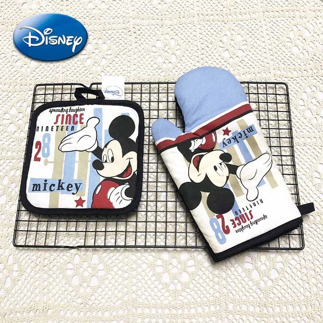 2pcs/set Disney Mickey Mouse Oven Mitts Coasters Suit Cute