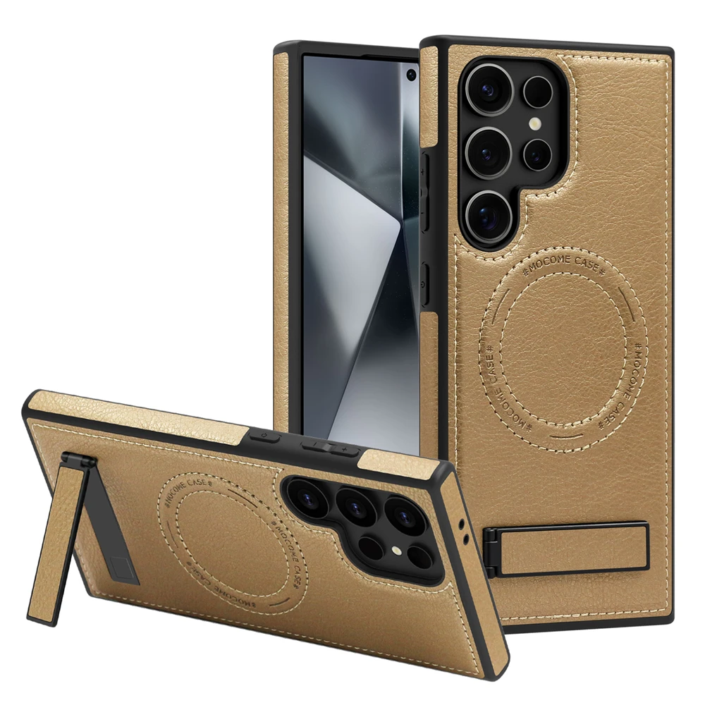 Deluxe Leather Magnetic Phone Case with Business Stand Bracket