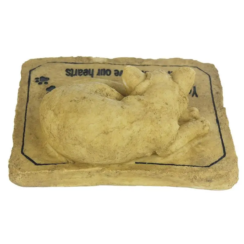 Pet Memorial Stone Waterproof Cute Sleeping Cat Grave Markers Memorial Stones Resin Cat Tombstone For Backyard Patio Lawn Garden