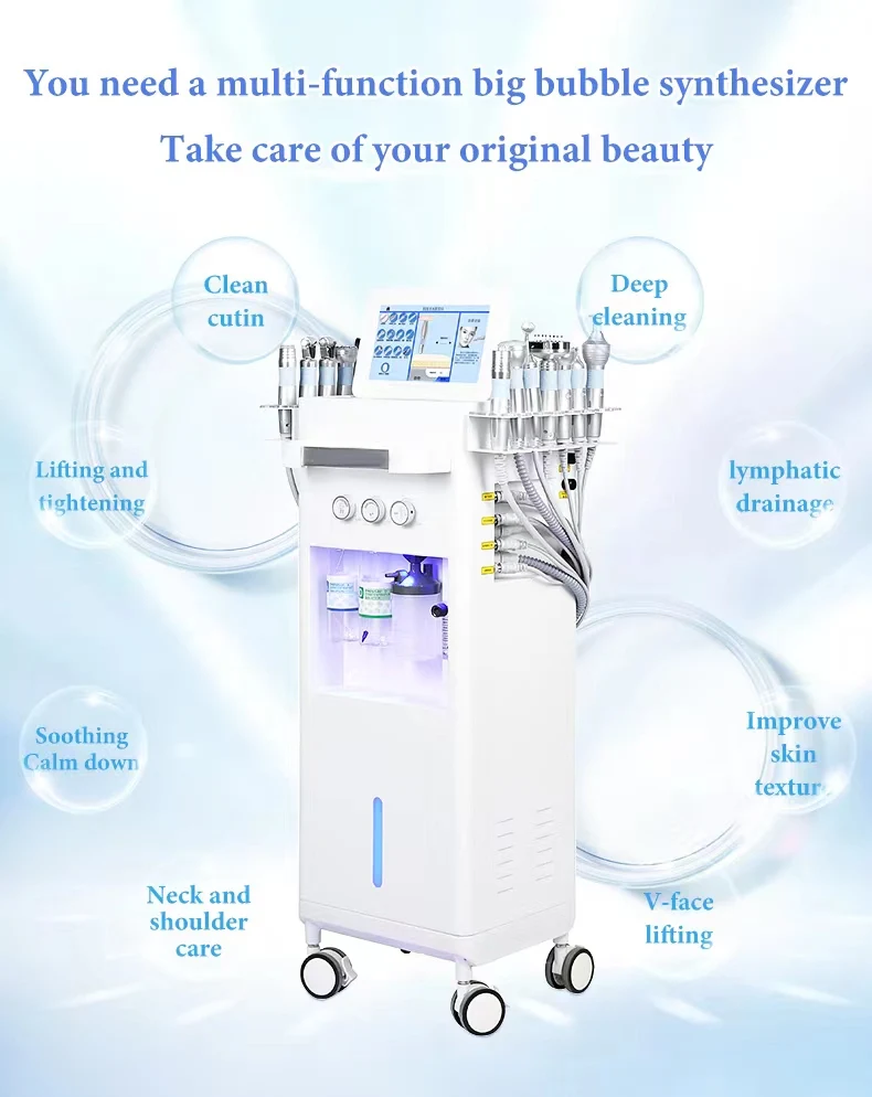 Zuurstofmicrodermabrasie-poriënreinigingsapparaat - Hydrafacial-huidverjonging en -lifting met Aqua Oxygen Jet-technologie