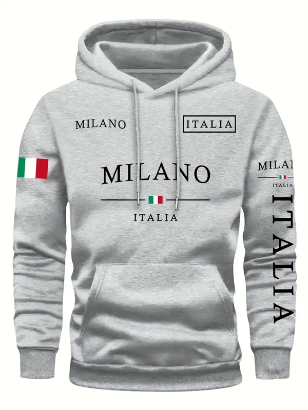 ITALIA MILANO Men Women Hoodie Outdoor Str