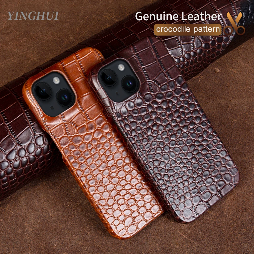 Brown Croc Leather iPhone 12 Pro Max Case