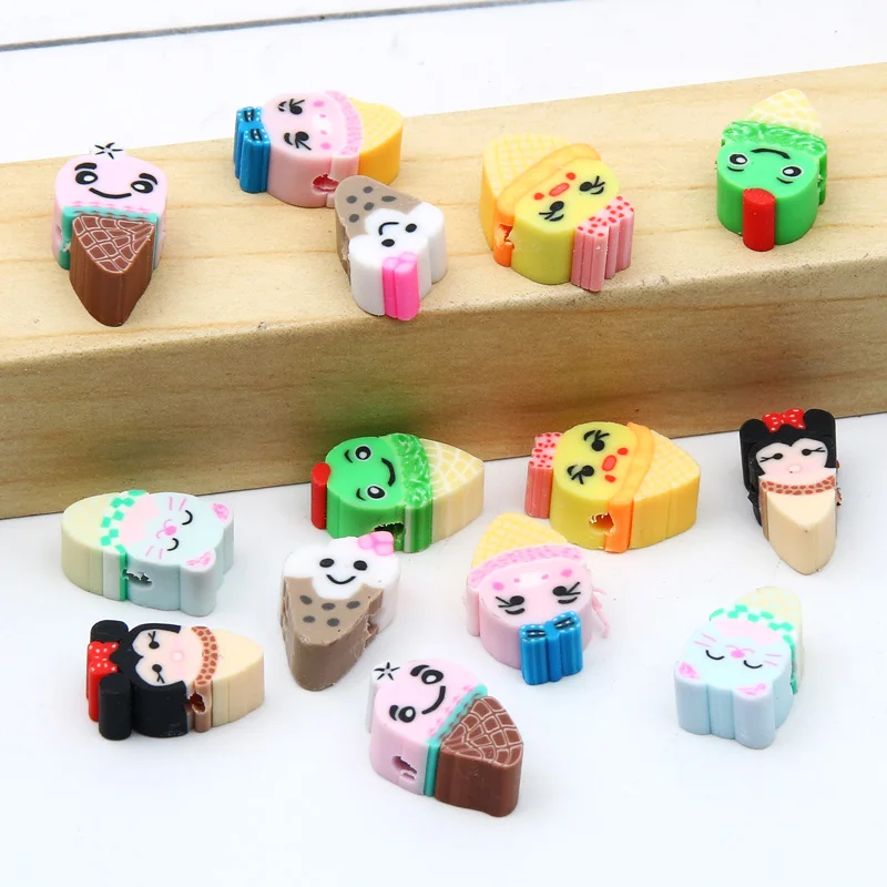 20/50/100 piezas de cuentas espaciadoras de arcilla polimérica con forma de búho de dibujos animados multicolores, cuentas de arcilla sueltas para hacer joyas, accesorios hechos a mano
