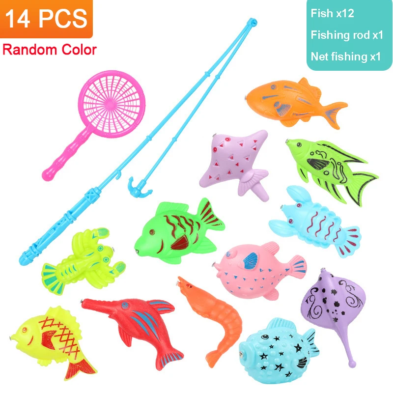 Kids' Fishing Toy Set Play Water Toys for Baby Magnetic Rod and