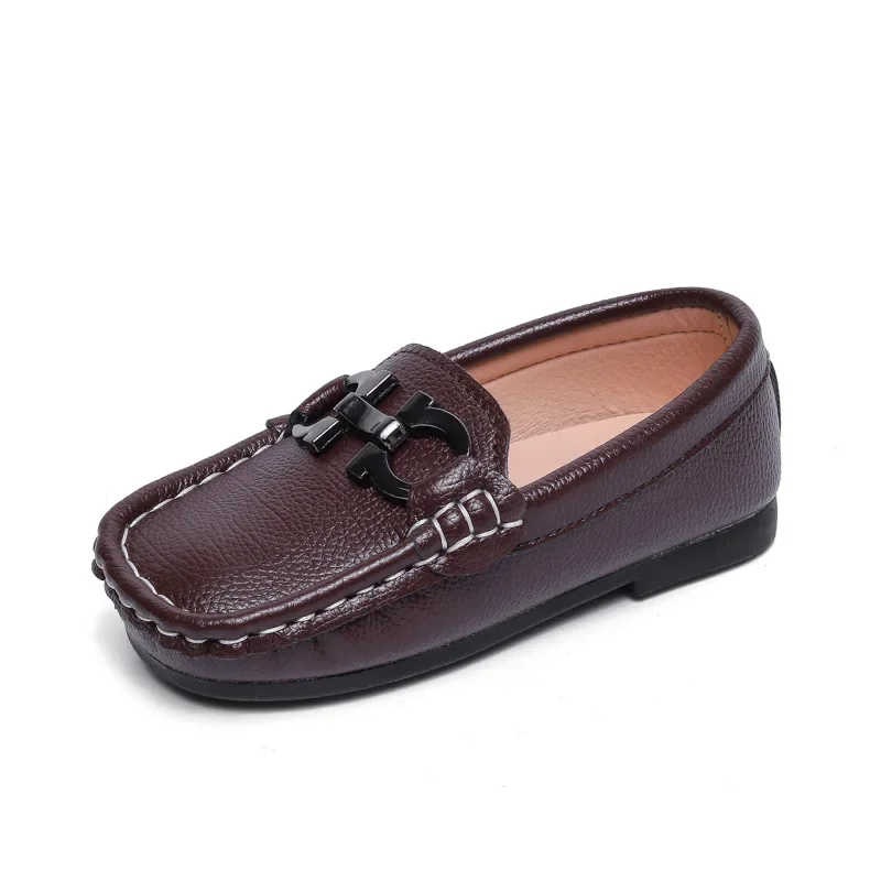 Boys Leather Shoes For School Party Wedding Formal Casual Children Flats Loafers Slip-ons Moccasins Size 21-30