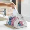 Custom Kiss Stitch Angel Tissue Box Holder Rectangular Cute PU Leather Facial Tissue Box Cover for Car Office 6