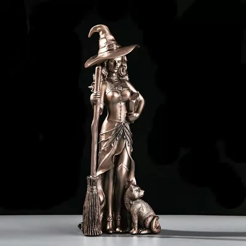 3pcs Witch Craft Ornaments Statue Home Decoration Europe Vintage Resin Sculpture 