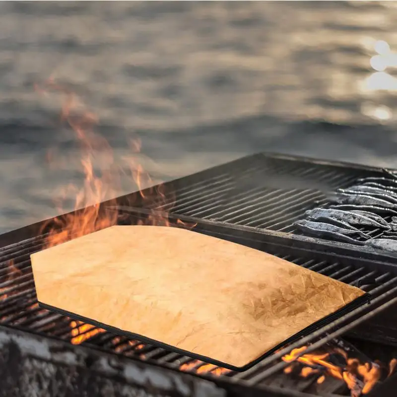 BBQ Meat Blanket Reusable Insulation Steak Blanket High Capacity Reusable Snack Preparation Pouch Foldable Zipper For Hiking