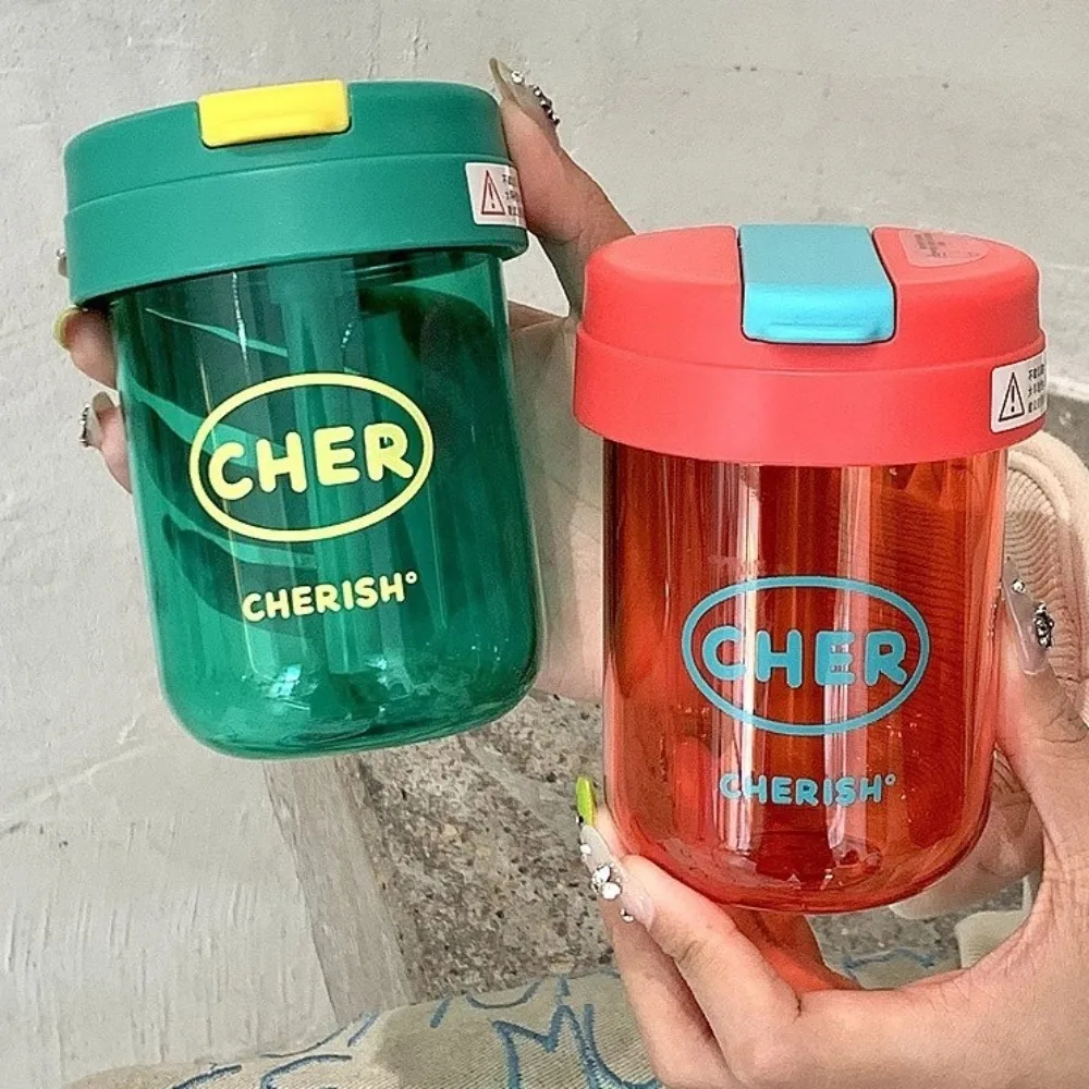 Portable Plastic Straw Cup 300mL Water Bottle