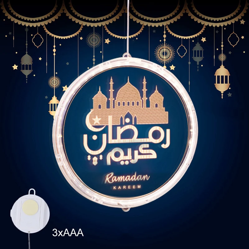 

Decorative Led Lights 3d Hanging Lights Shop Windows Indoor Atmosphere Ramadan Lights 16cm Castle Models Warm White