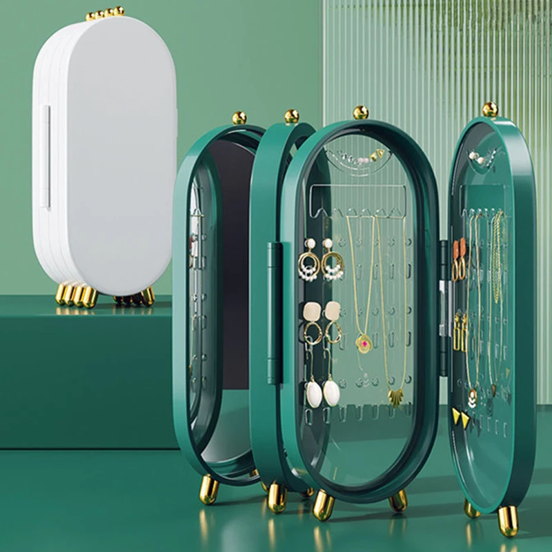 Desktop Jewelry Storage Box Multilayer Dustproof Earrings Rings