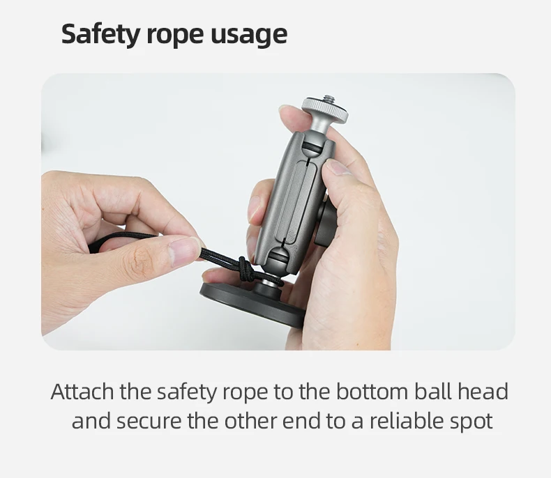 Aluminum Alloy Magnetic Action Camera Holder 360° Adjustable 1/4 Adapter For In