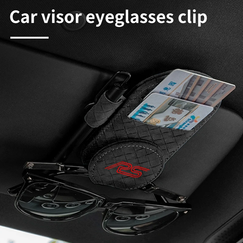 Car Sun Visor Organizer Pen Card Storage Clip Occhiali Da Sole Supporto Per Audi Rs S Line Rs3 Rs4 Q7 Qrs5 Rs6 Rs7 S7 S8 S5 S6 Quattro