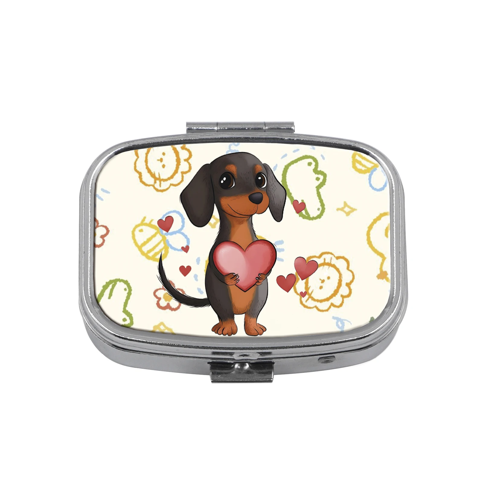 Mini Portable Cartoon Animal Pill Organizer with Multi-Grid Storage