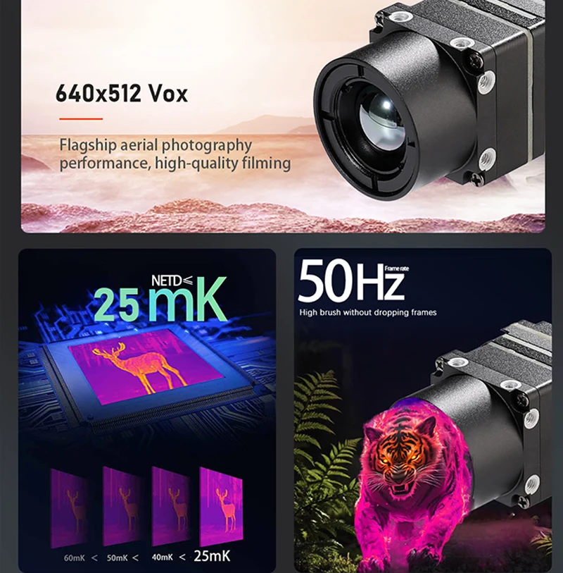 신제품 640x512 FPV 드론 열화상 카메라 모듈 USB 디지털 아날로그 LWIR 비냉각식 적외선 이미징