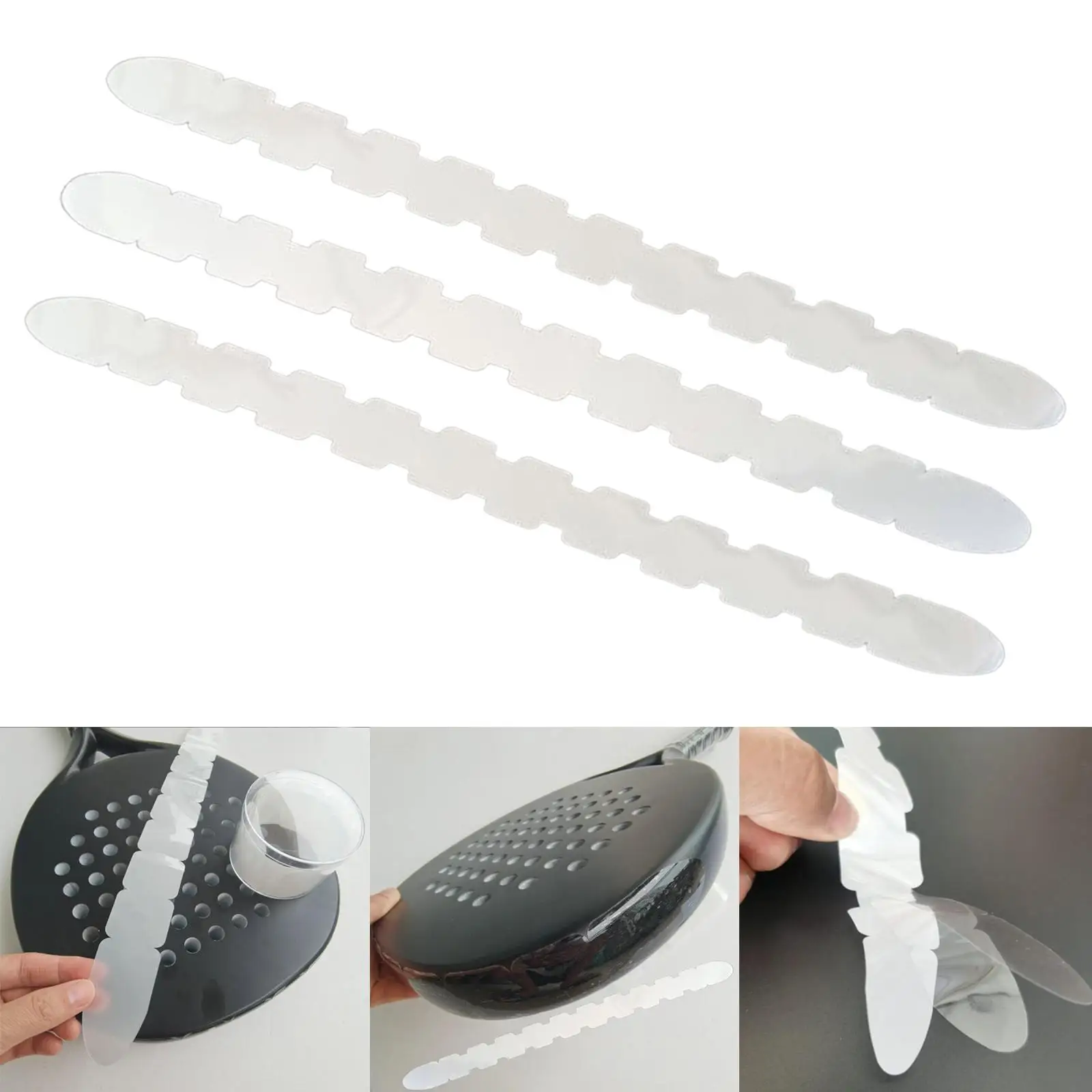 3Pcs Tennis Racket Head Protection Tape Protector Racquet Guard Tape Sticker
