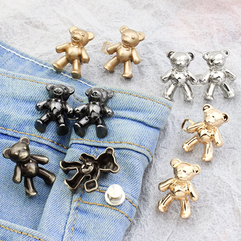 Detachable Metal Tighten Waist Button Bear Jeans Pins Adjustable Skirt