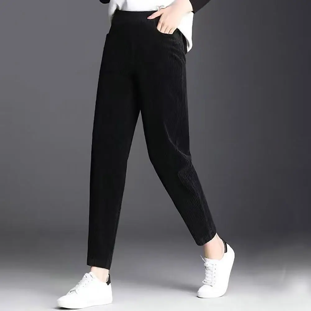 

Women Corduroy Pants Cozy Stylish Fall/winter Women's Pants High Elastic Waist Plush Fabric Wide Leg Design with Soft for Casual