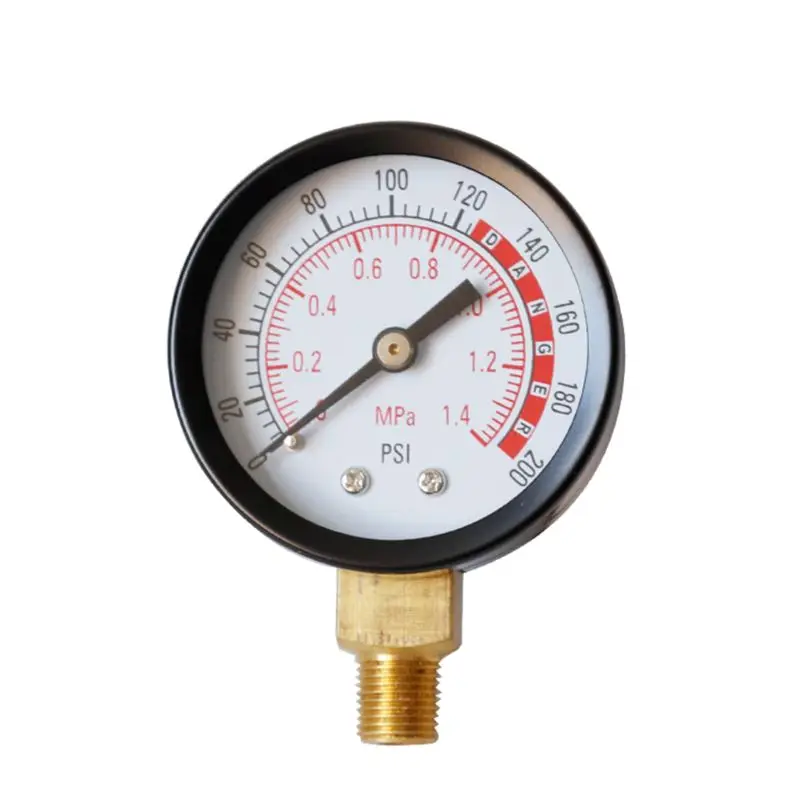 

Манометр 0-200 PSI, Воздушный манометр для резервуара 1/8 дюйма NPT, Нижнее крепление 0-1,4 МПа