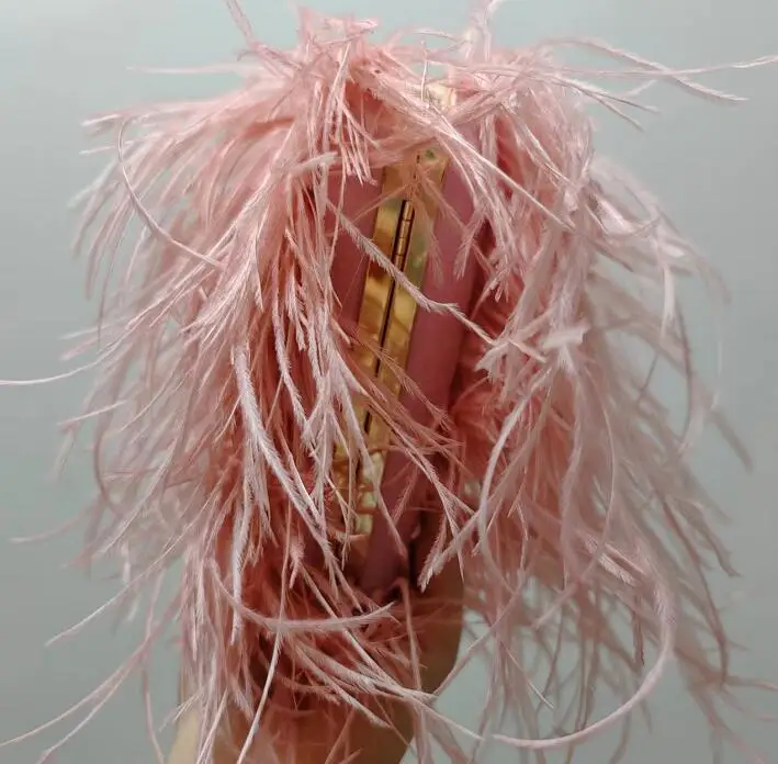 2022 Luxury Ostrich Feather Party Evening Clutch Bag Women Wedding Purses and Handbags Small Shoulder Chain Bag Designer Bag