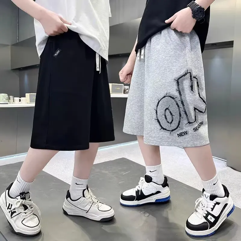 소년용 반바지 여름 2026 한국 아동복 한국 트렌디 레터 프린트 키즈 반바지 4-6Y 7-13Y