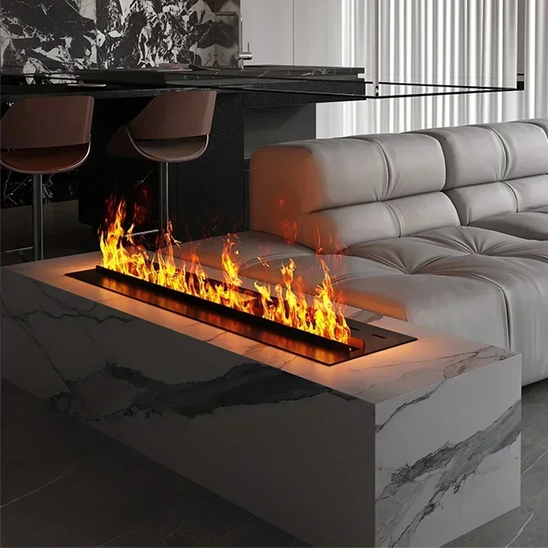 3D Atomized Fireplace with Colorful Steam Flame ECO Friendly Indoor Decorative Water Vapor Mist Intelligent Electric Fireplace