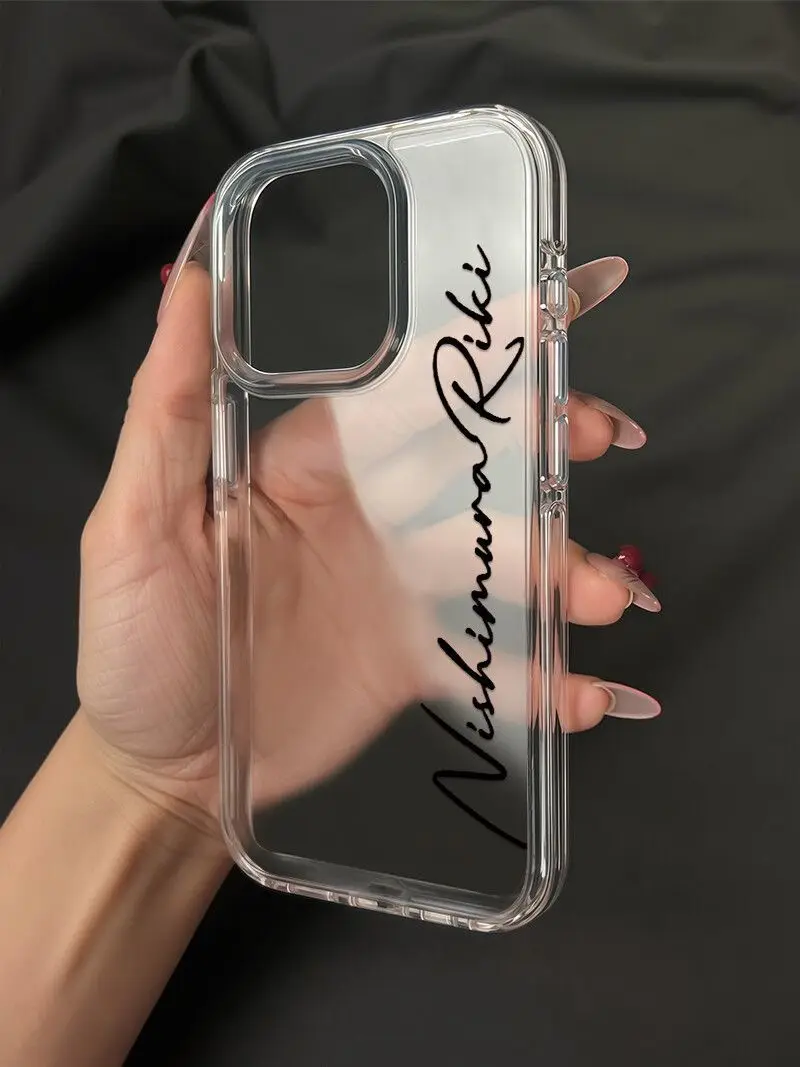 Red and Black Personalized Signature Transparent Phone Case
