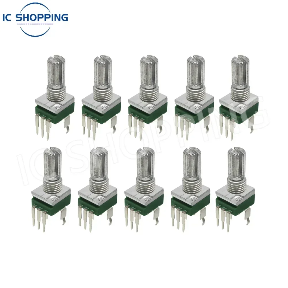 Linear Potentiometer Rotary Potentiometer Trimmer Potentiometer Electronic Components 10PCS RK097 precision potentiometer vertical single link shank length 15mm gearless 3-pin B2K B5K B10K B20K B50K B100K B500K B1M
