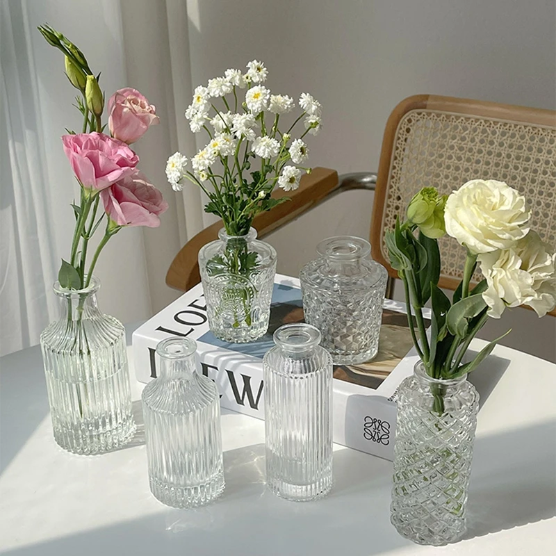 Elegant Miniature Glass Vase - Nordic Style for Floral Arrangements and Home Decor