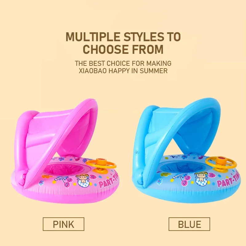 Water Floating Swimming Ring Steering Wheel Inflatable Toys for Kids