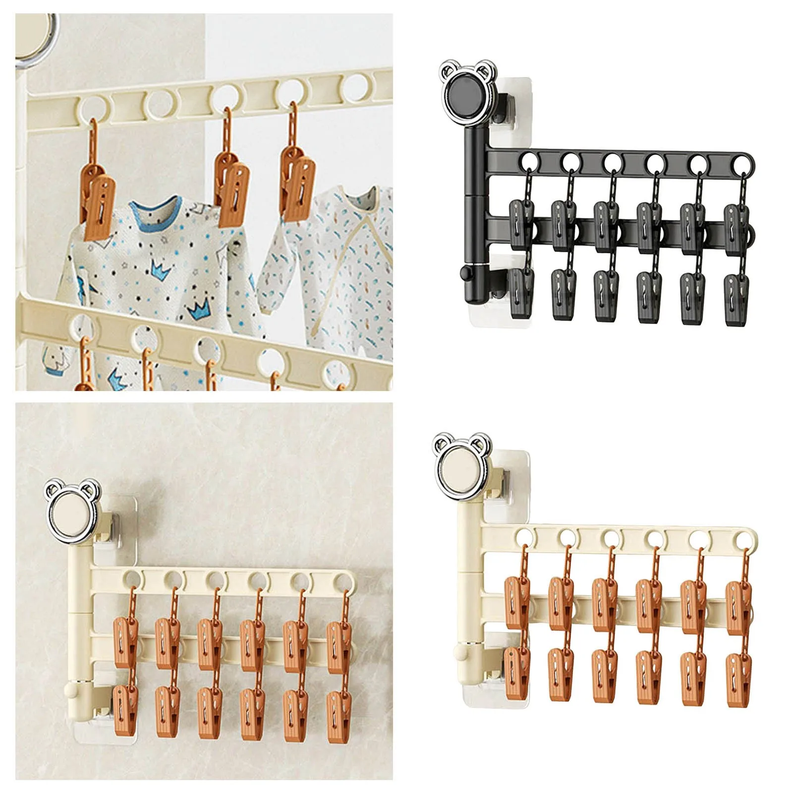 RV Clothes Drying Rack Rotatable Clothes Drying Rack With For Babies Convenient Lightweight Zipper Storage Bags for Blankets