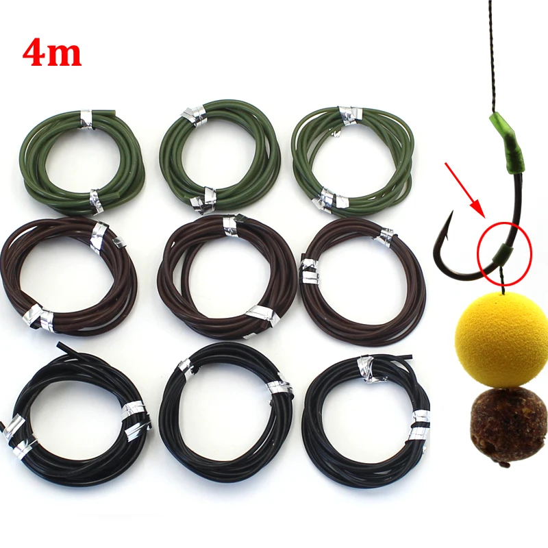 Fishing Hook Tube 4m Carp Silicone Anti-tangle Rig Tubing for Safety Lead-clip System Accessories Tackle Hook Sleeve