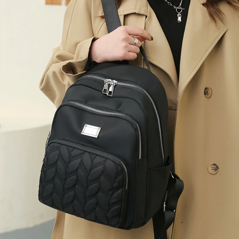 School Backpack Purse for Women Girls School Bag Multiple Pockets Travel Daypack Quilted Rucksack