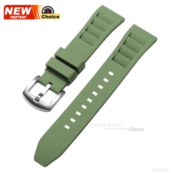 Enhanced Sport Rubber Watchband | Silicone Universal Wristband - 22mm (Green)