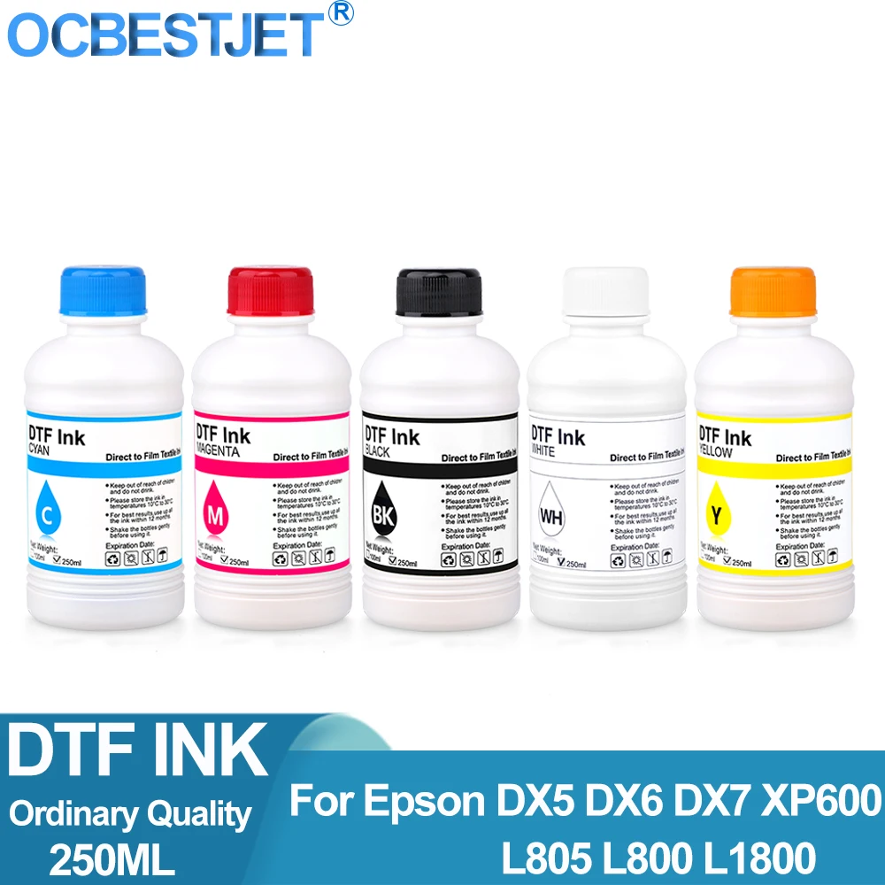 DTF Ink Ordinary Quality 250ml PET Film Transfer Ink For Epson I3200 L1800 1390 L800 PET Film Printing And Transfer