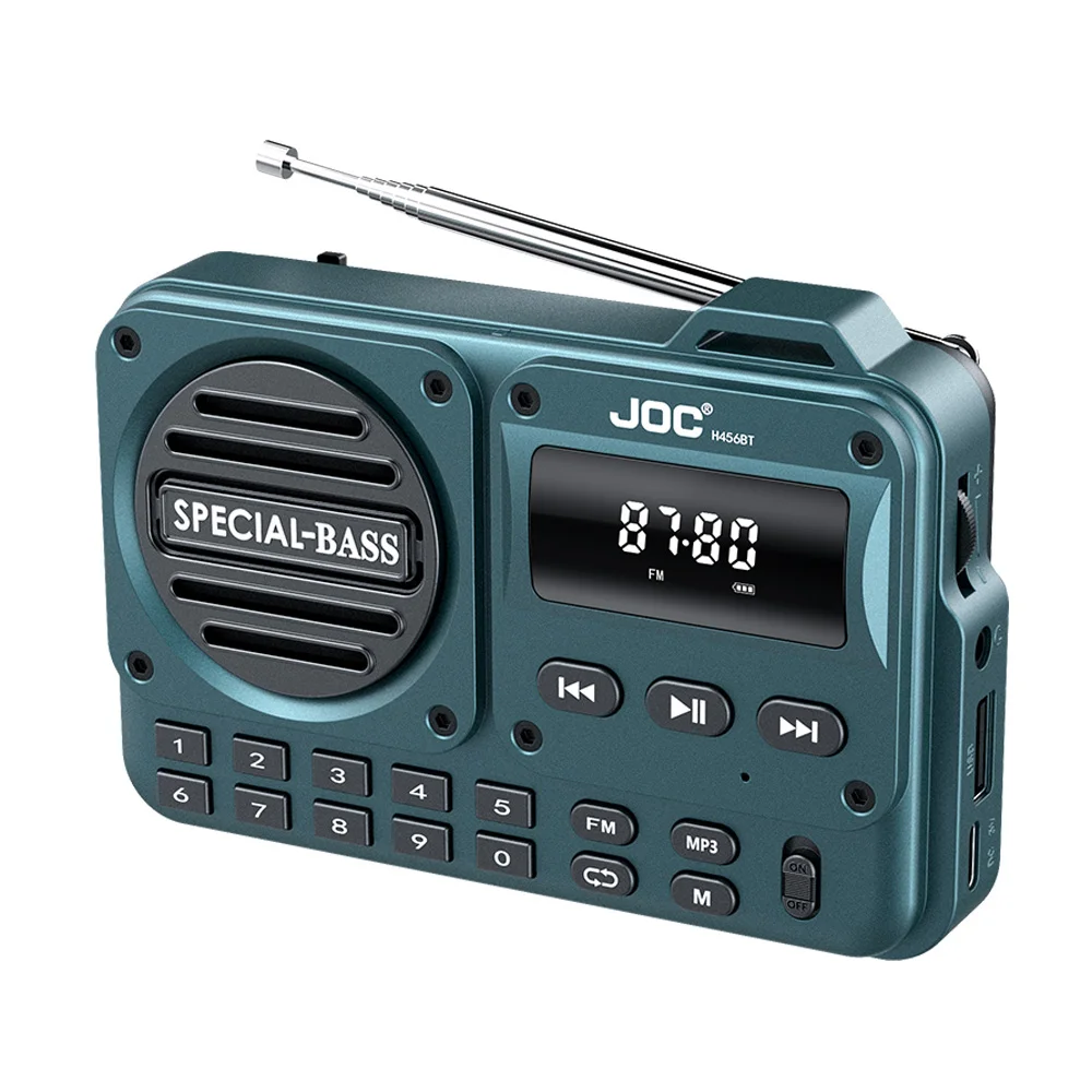 Compact Bluetooth Speaker with FM Radio and MP3 Player Functionality