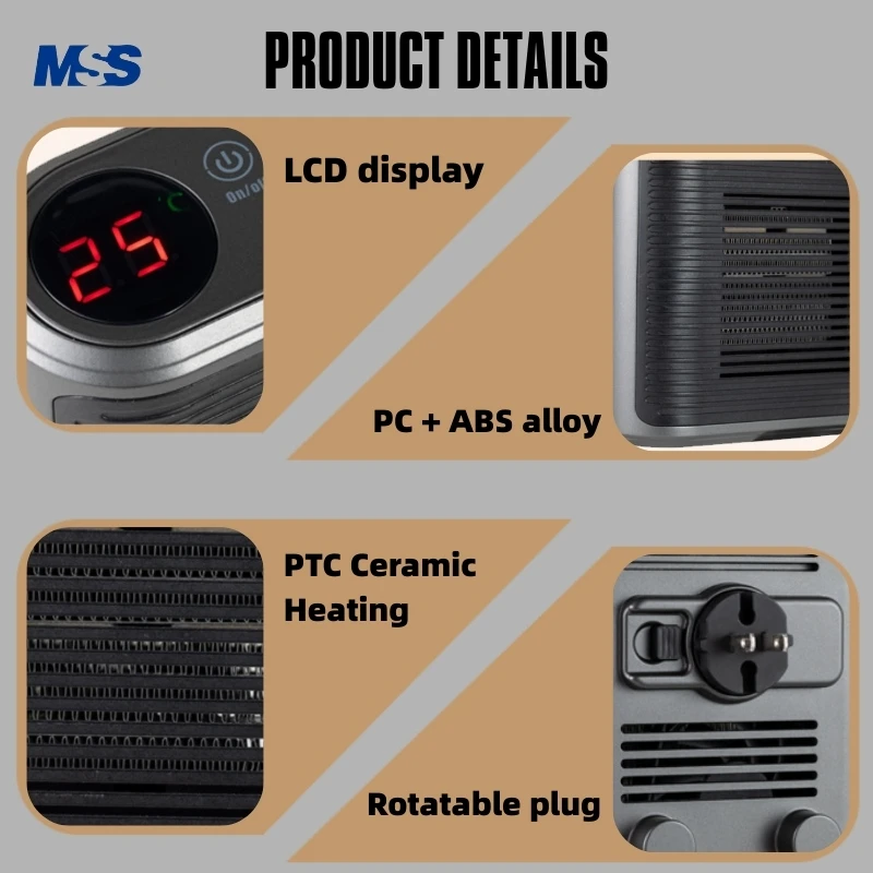 600 واط المكونات في سخان الحائط سخان الغرفة للمنزل...