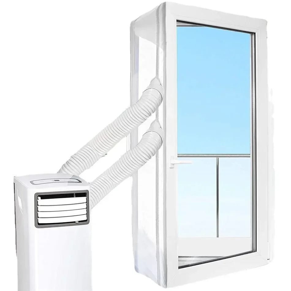 AirLock Window Seal Portable Air Conditioner Flexible Cloth Sealing Plate Window Seal Zip and Adhesive Fast window seal