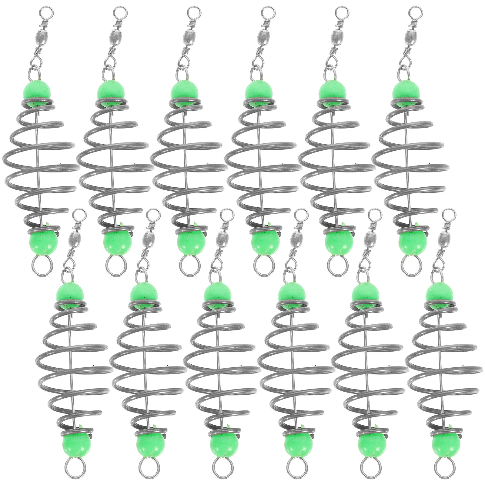 

12 Pcs Fishing Inline Hanging Tackle Bait Lures Cage Accessories Stainless Steel Feeder Carp