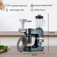 Универсальный миксер 3-в-1 с цельнометаллическими шестернями, чашей 7 л, блендером, мясорубкой машиной, крючком для теста, венчиком и венчиком — изображение 6