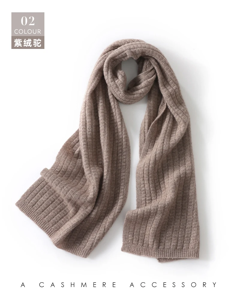 100% Kaschmir Gestrickte Schal Herbst Winter Neue Vielseitige Einfarbig Warme Hals Wärmer Paar Verdickt Student Koreanischen Stil Schal – Detail 13