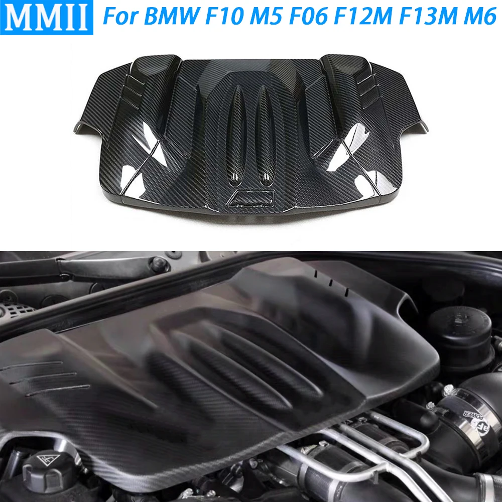 

For BMW F10 M5 2012-2016 F06 F12M F13M M6 13-19 Real Replacement Dry Carbon Fiber Engine Hood Cover Panel Guard Plate Protector
