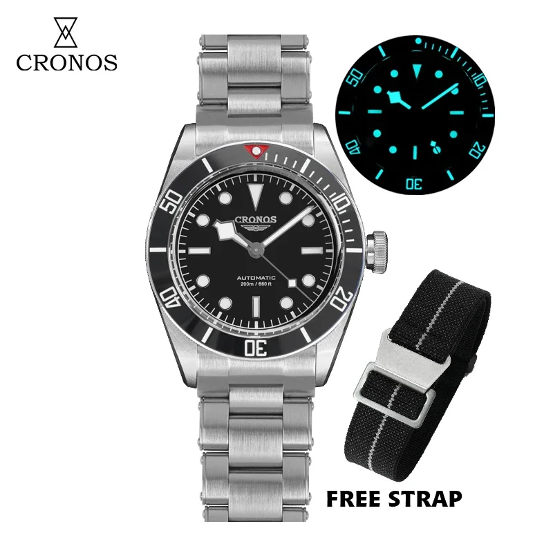 

Cronos BB58 Diver Watch 40mm PT5000/SW200 Automatic Sapphire Crystal 20Bar Waterproof Super Luminous Vintage Wristwatches L6017