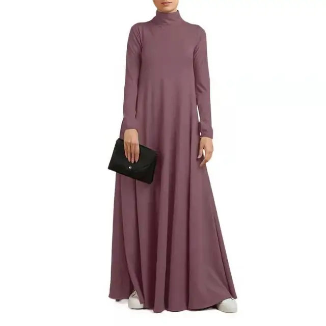 Abayas 여성용 무슬림 드레스: 4계절 동안 우아함과 편안함을 선사하는 빈티지 솔리드 맥시 원피스